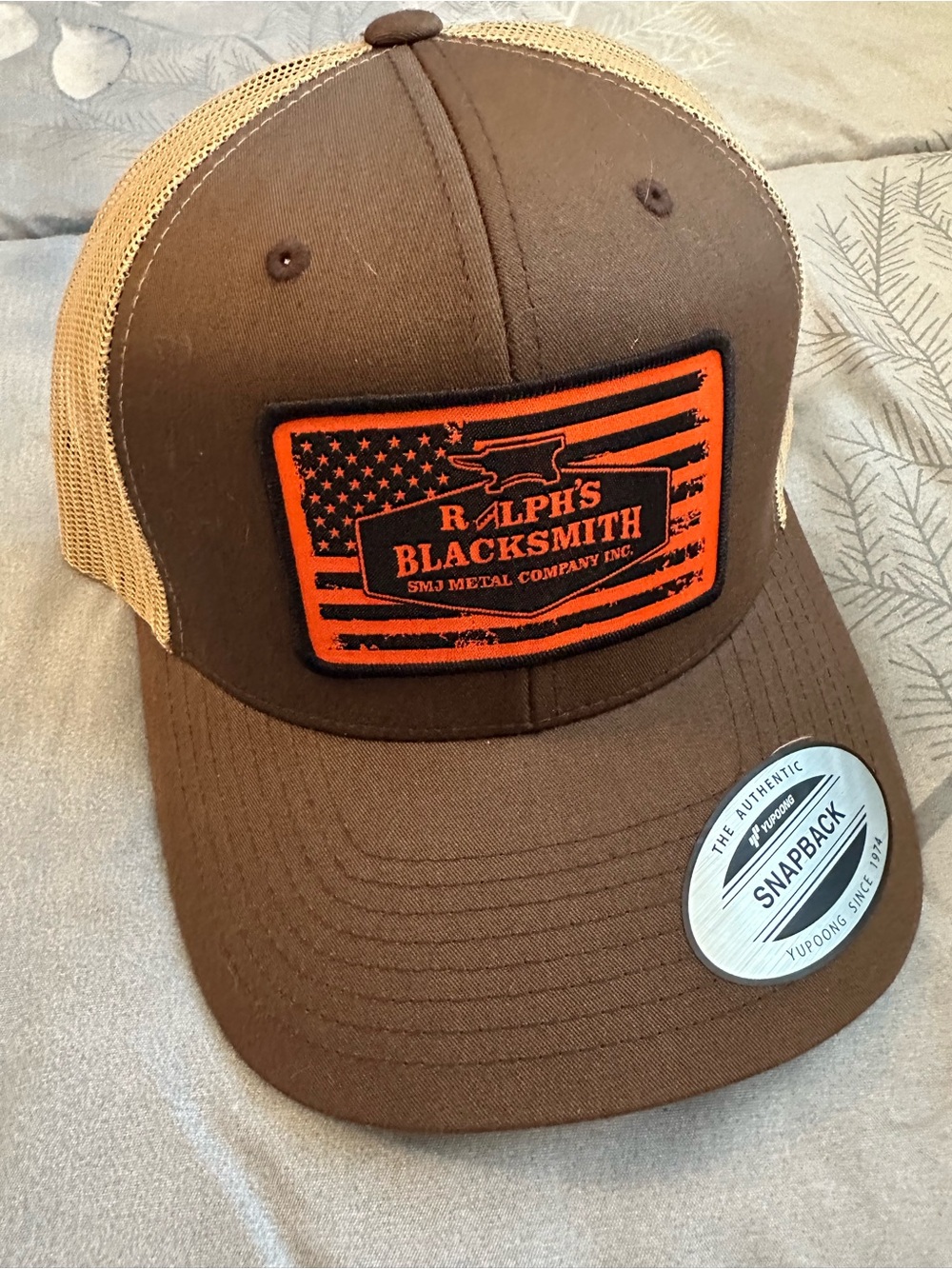 NWT Ralph's Blacksmith Brown & Tan Trucker Snapback Hat Northampton MA